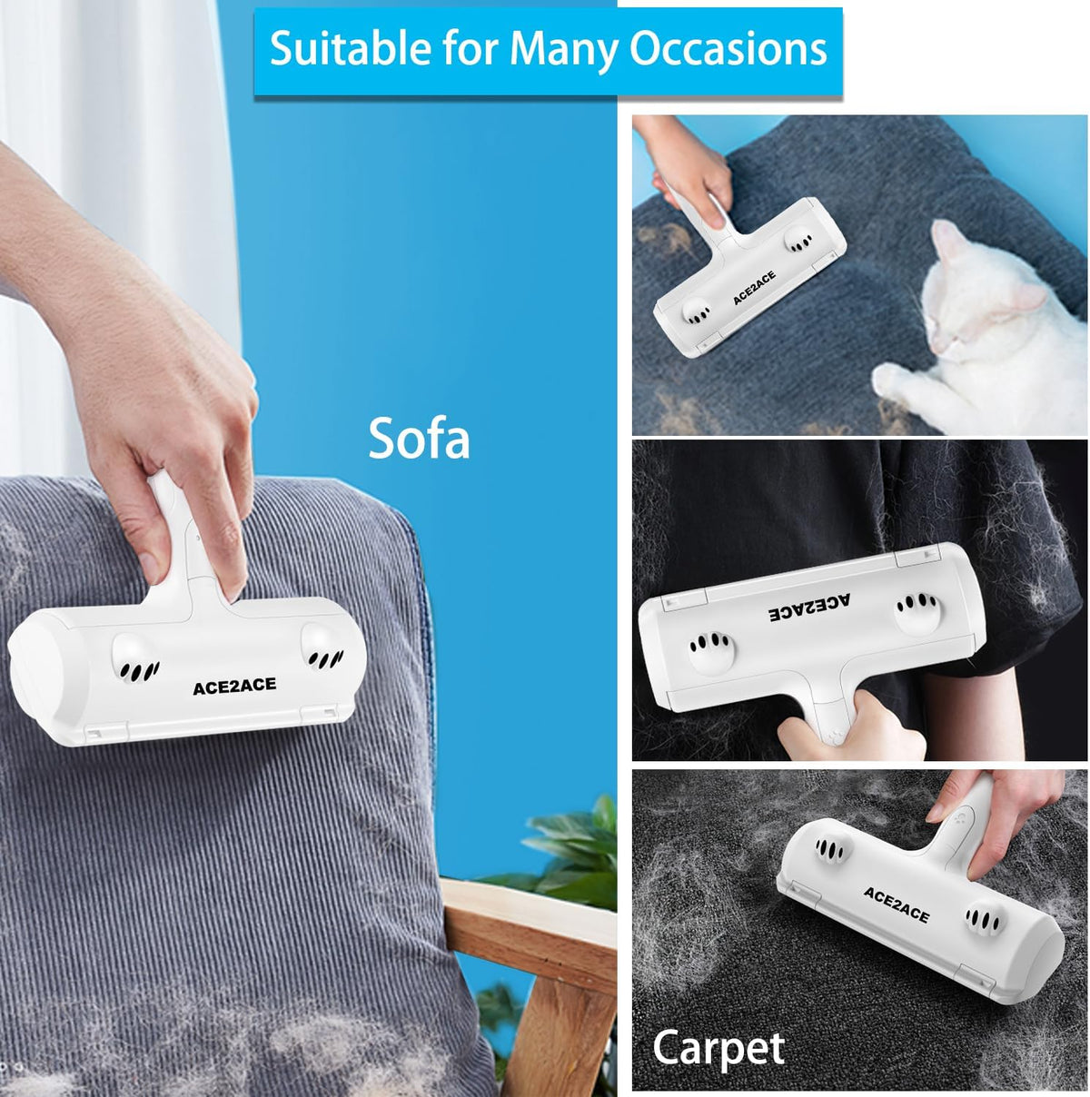Pet Hair Remover Roller in Action
